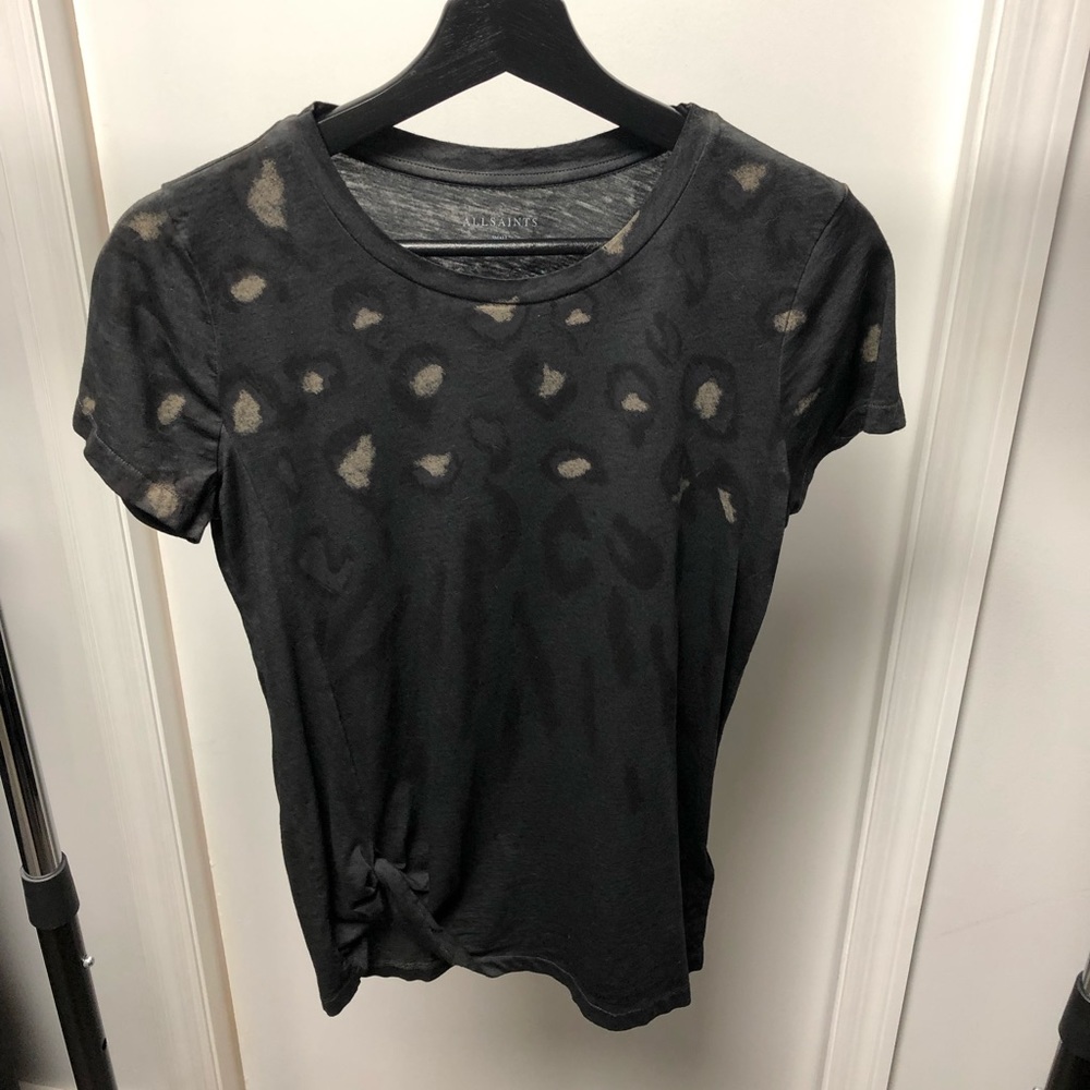 Dark gray leopard pattern shirt, All Saints size s
